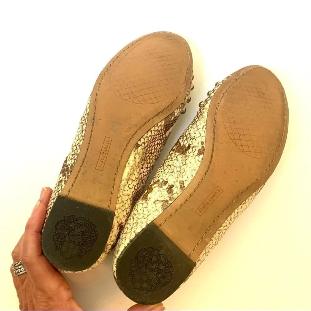 Vince Camuto Snakeskin Rhinestone Embellished Flat